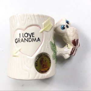 Vintage I Love Grandma Owl Mug Kitsch Taiwan